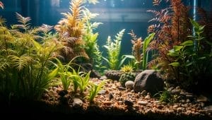 aquarium plants and substrate setup
