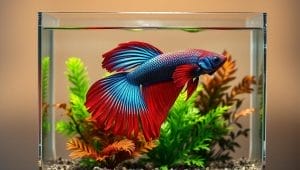 betta fish in small aquarium tank