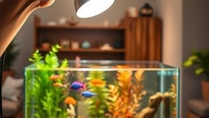 adjusting lighting angles aquarium