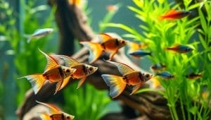 harmonious community tank with swordtails and compatible fish species