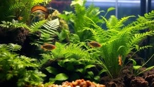 natural aquarium habitat with live plants
