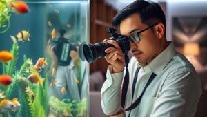 portrait photography techniques aquarium glare