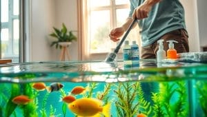 preparing aquarium for cleaning