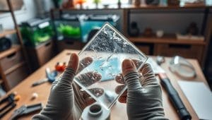 preparing glass pieces for aquarium