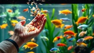 feeding tropical fish